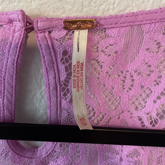 Free People About That Mini Lace Dress In Iris Combo Lilac - Picture 2 of 8